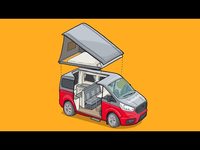 Ford Nugget mit Aufstelldach Erklärvideo - roadsurfer Camper Cabin