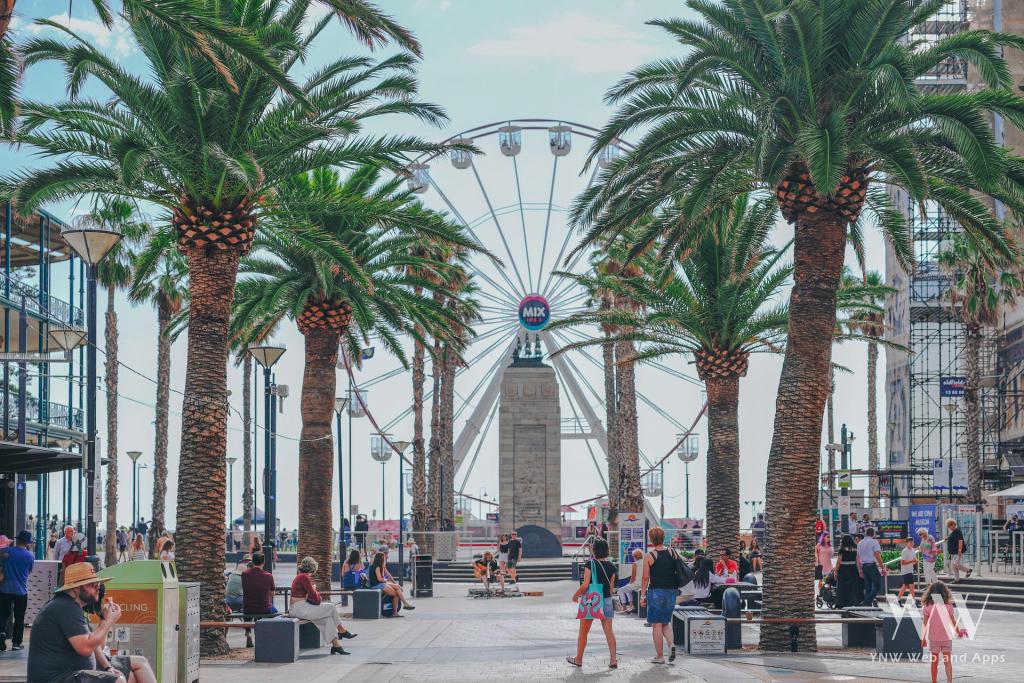 Adelaide Australien, Promenade Mit Riesenrad