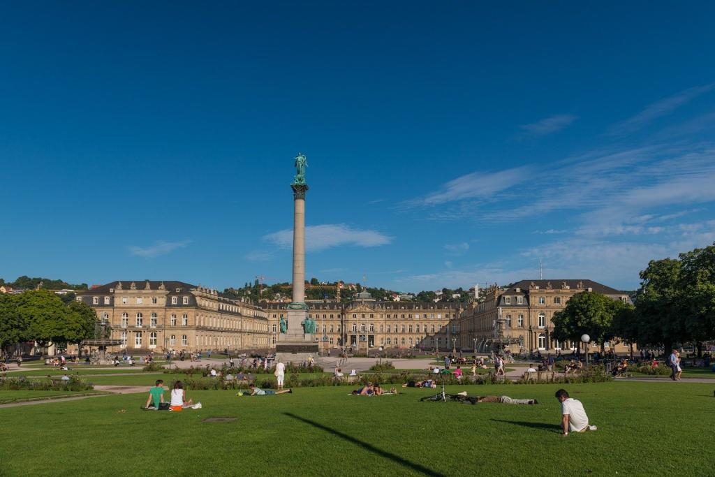 Stuttgart Deutschland, New Lock, Schlossplatz