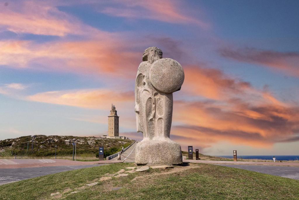 A Coruña Spanien, Lighthouse, Sculpture, Tower