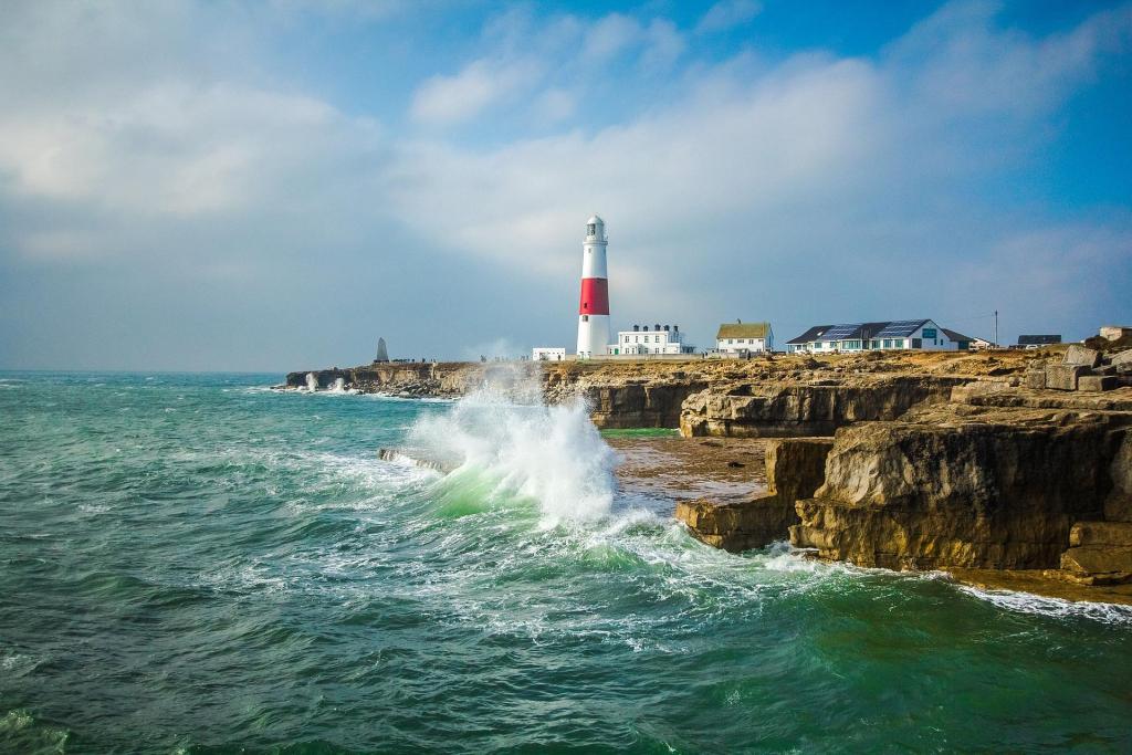 Portland USA, Lighthouse, Ocean, Waves