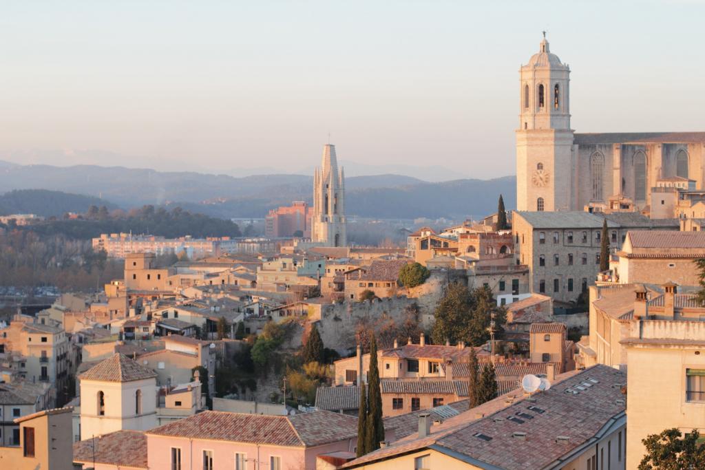 Girona Spanien, City, Sunset